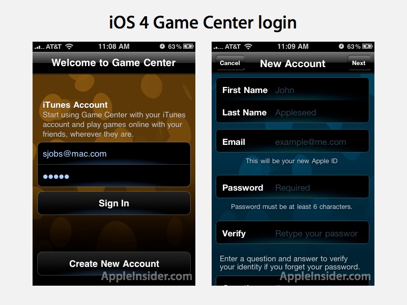 Game center apple