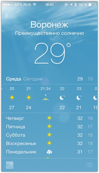 Apple погода что значат проценты