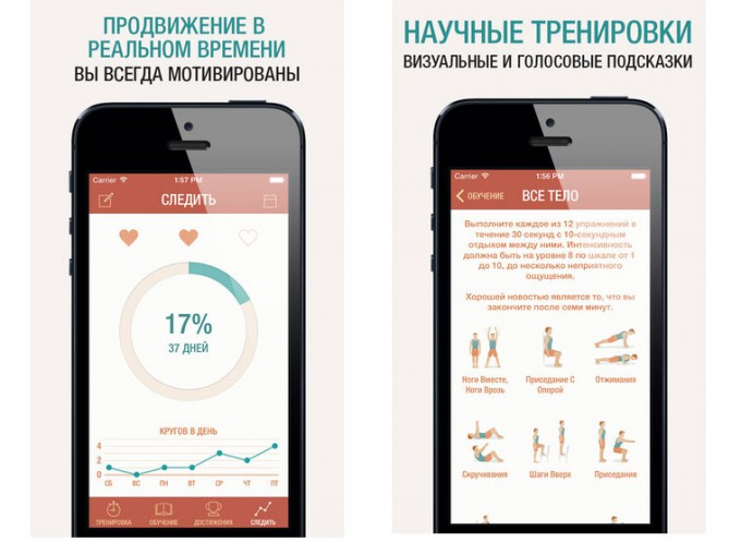 Топ приложений для тренировок в зале ios