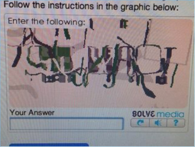 Неверный ответ в поле captcha