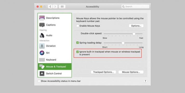 Настройка мыши bluetooth или трекпада на macbook air