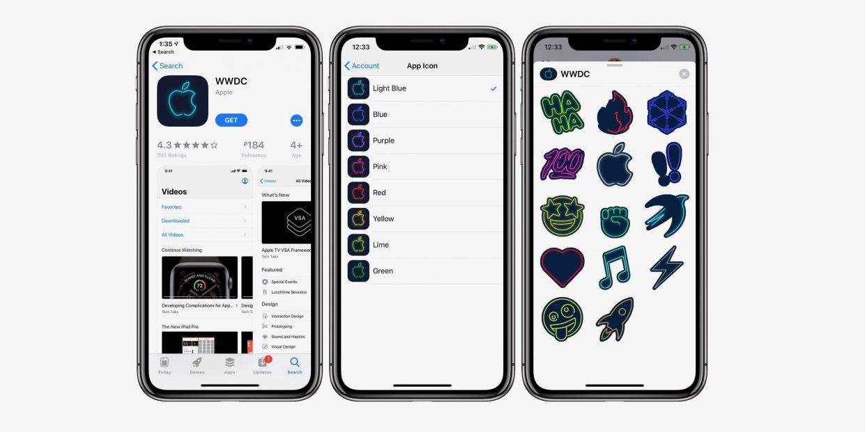 Приложение WWDC обновилось: новые иконки и неоновые стикеры