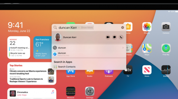 Spotlight где находится на ios 14