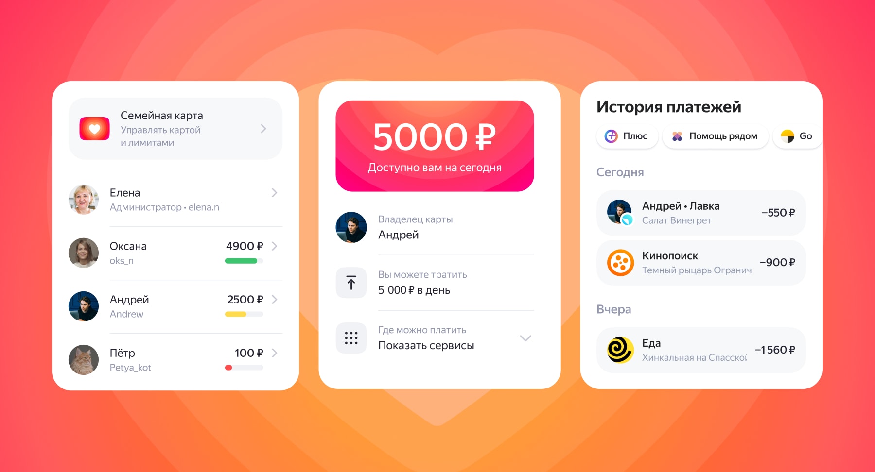 Яндекс запустил Семейную оплату своих сервисов. Это одна банковская карта на 4 человек