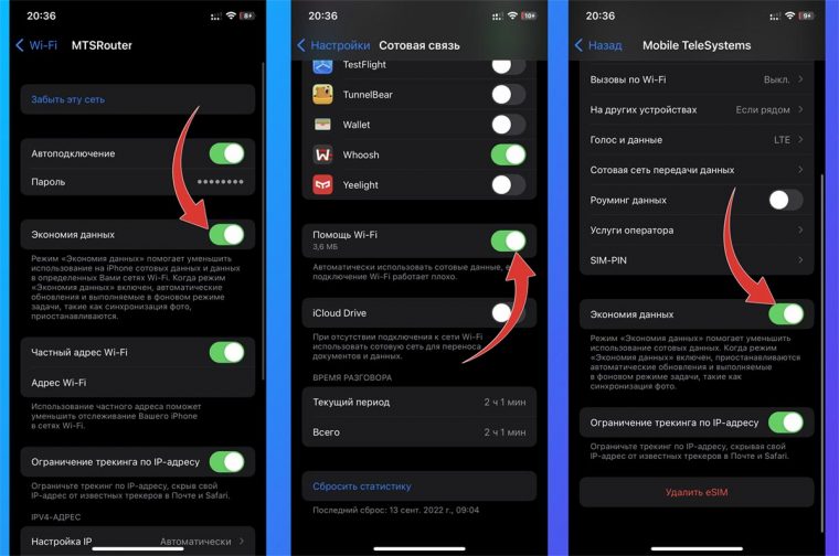 Wifi экономия данных что это iphone