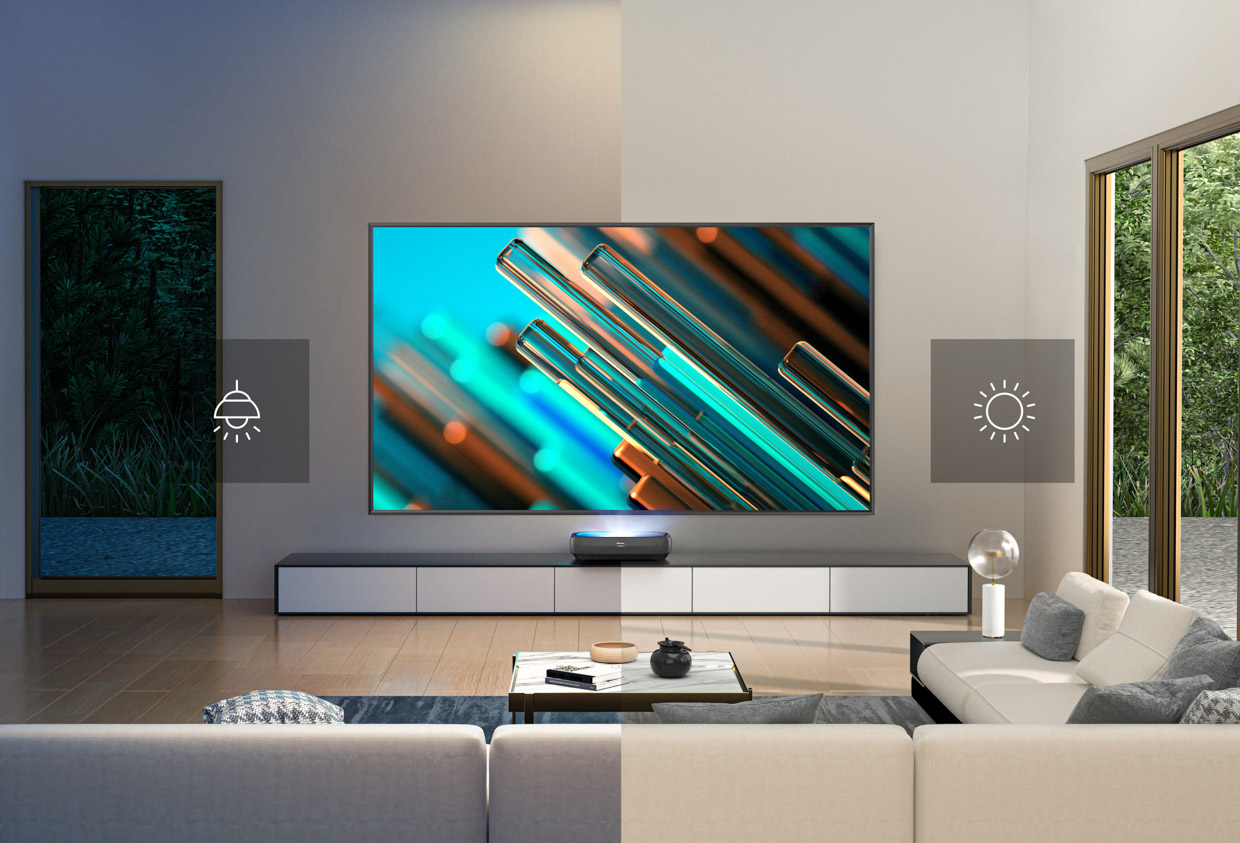 Overview Of The Laser Tv Hisense 100l9g Limitless Horizons Of Color On